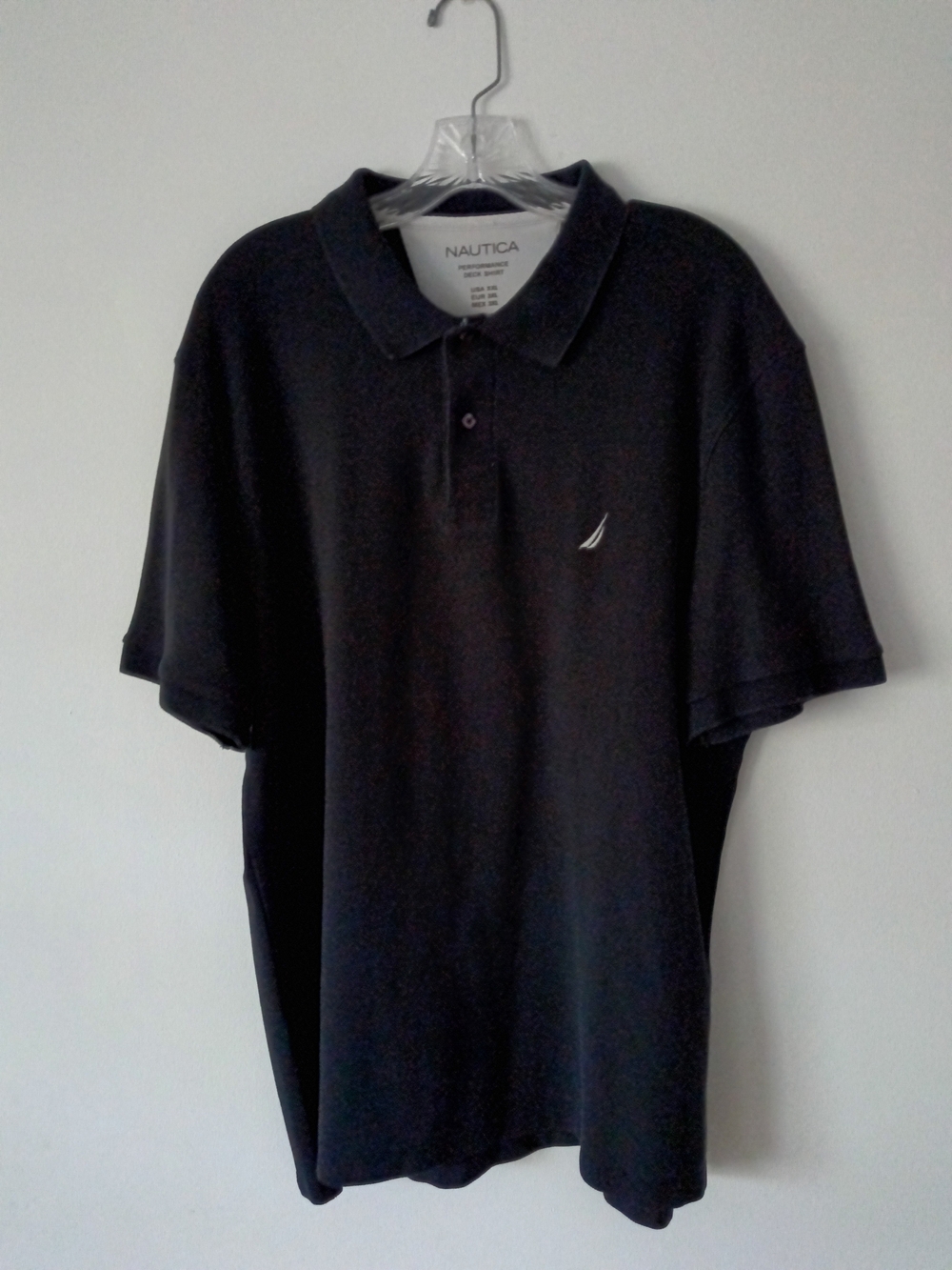 Nautica Men’s Black Polo with Embroidered Sail Logo
